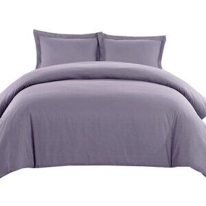 Satin Queen Duvet Cover Periwinkle Lavender